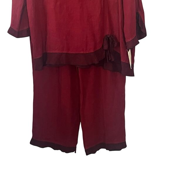 NWT Vintage DONNA USA Linen 2-Piece Outfit Size 3XL Pants Tunic Top Ruffled NOS - Picture 5 of 12